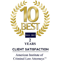 American Institute Of Criminal Law Attorneys 10 Best Client Satisfaction 2016-2017